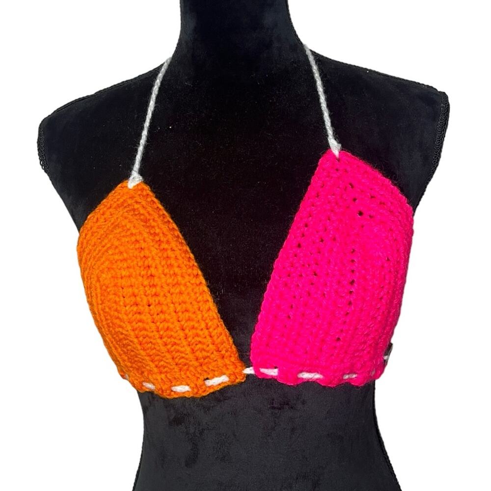 Creaciones Cayana Handmade Crochet Bikini Top Size M